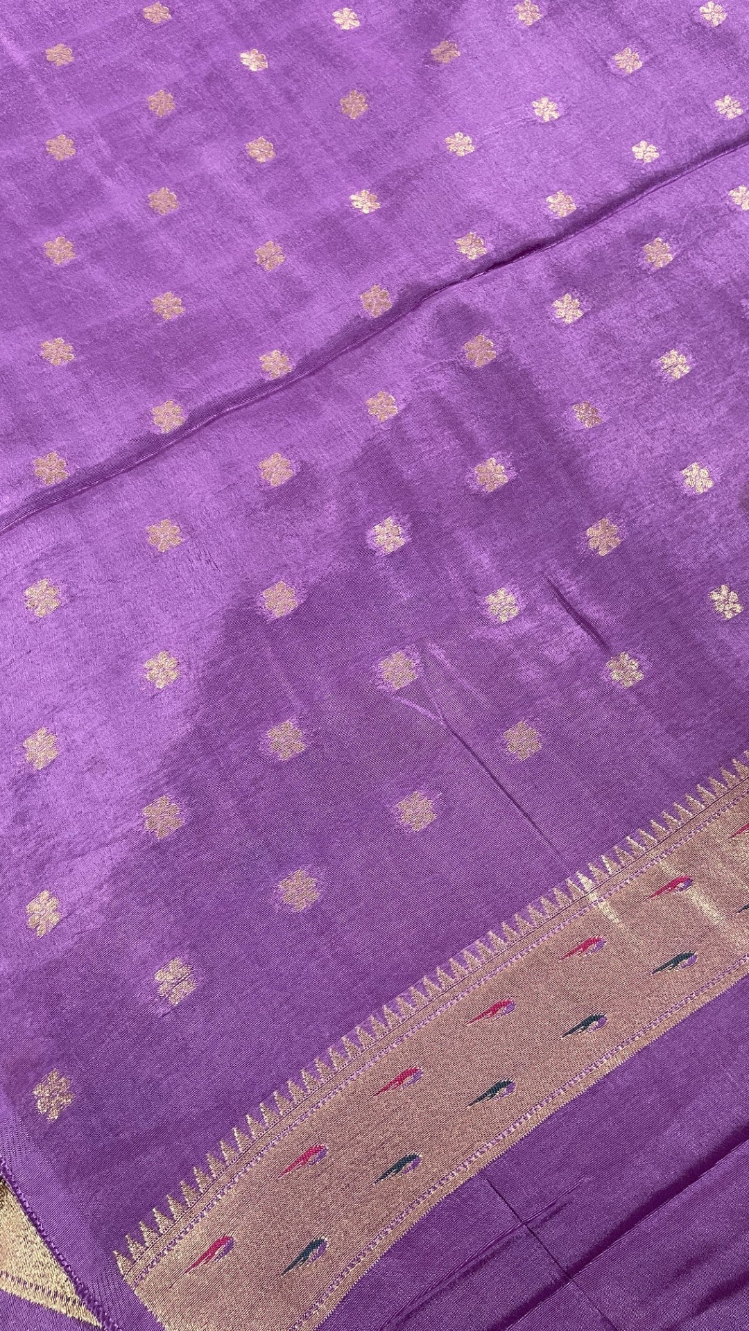 Lavender Paithani Viscose Crepe Silk Saree