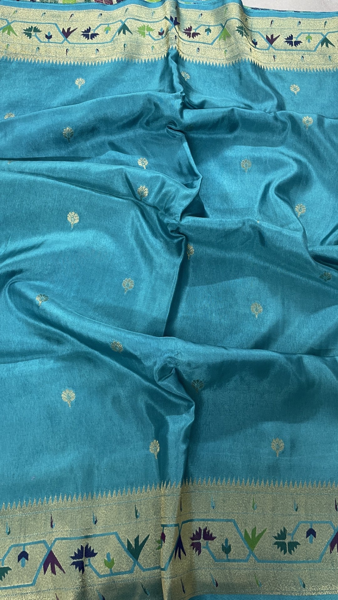 Blue Paithani Viscose Crepe Silk Saree