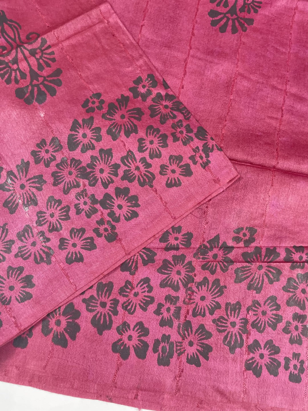 Wine Printed Gicha Silk Saree